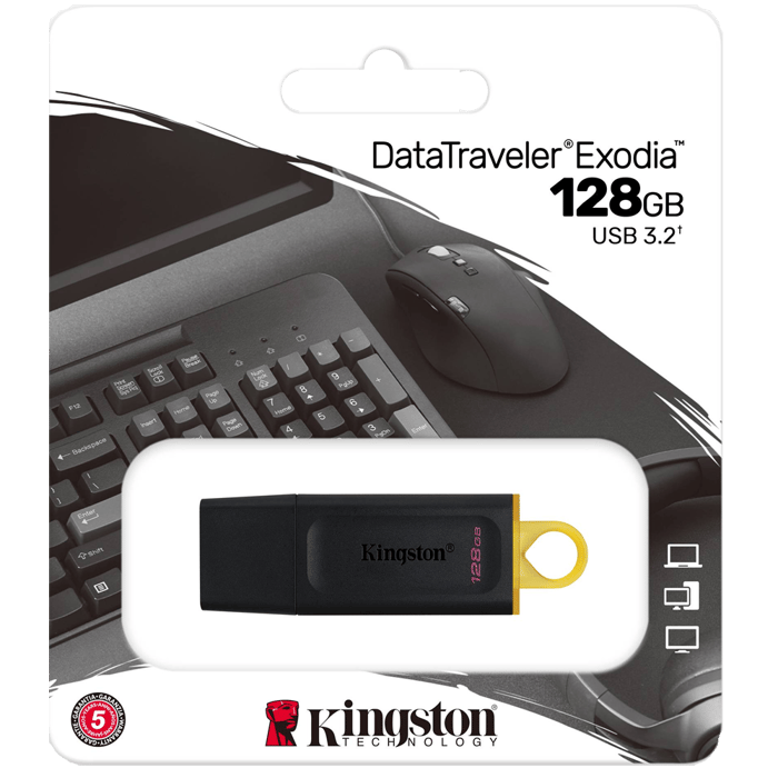 FLASH MEMORY 128GB KINGSTON + DATATRAVELER + USB 3.2 image