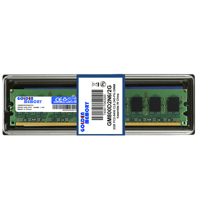 MEMORIA RAM DDR2 2GB GOLDEN + 800MHZ + PC-6400 image