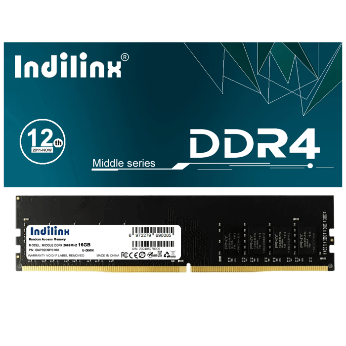 MEMORIA RAM DDR4 16GB INDILINX + 2666MHZ + PC-21300 image