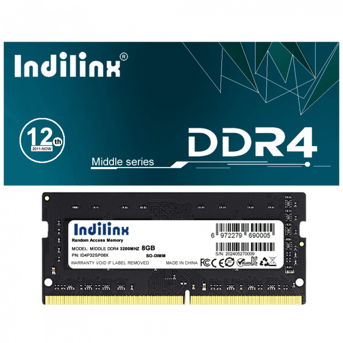 MEMORIA RAM DDR4 8GB 2666MHZ INDILINX  + PC-21300 + LAPTOP image